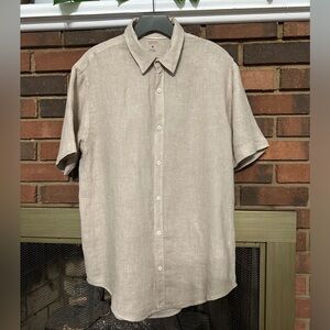 🖤 men’s marfinno comfort fit 55% Linho 45% Algodad button down shirt Size M